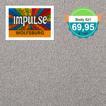 Girloon Body Teppichboden hellgrau – Draufsicht